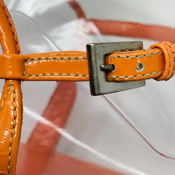 Prada Coral Patent Leather Sandals Made In Italy Worn A Few Times Size 37 (6.5) - Picture 9 of 12